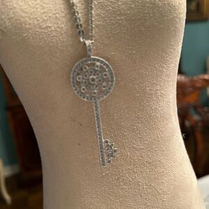 Silver Key Pendant Necklace38 inches long